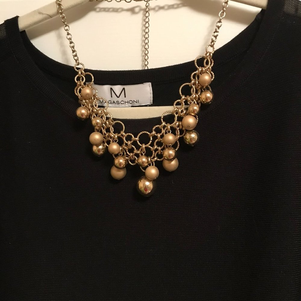 Funky Gold-color Beaded Necklace
